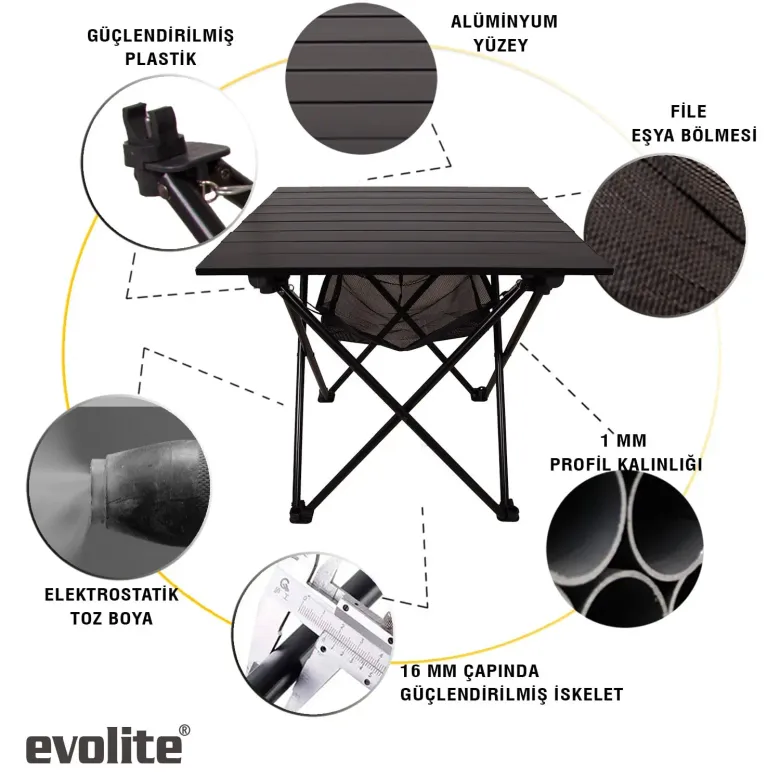 Evolite Nature Katlanabilir Kamp Masası/Taşıma Çantalı