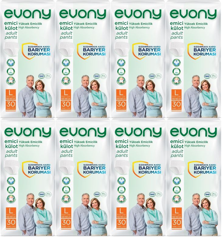 Evony Yetişkin Bezi Emici Külot L - Büyük - Large 240 Adet