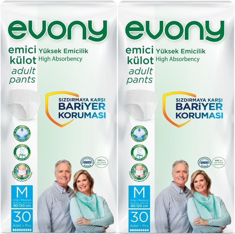 Evony Yetişkin Bezi Emici Külot M - Orta - Medium 60 Adet