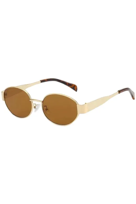 EXLL00771 Kadın Shane Retro Model Oval Metal Çerçeveli Güneş Gözlüğü