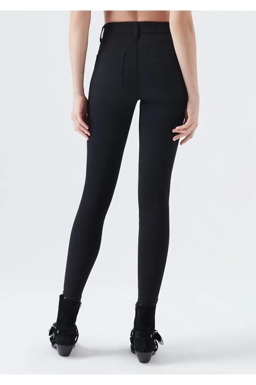Exporanto Sskinny30 Katya Siyah Yüksek Bel Toparlayıcı Skinny Dar Paça Solmaz Jeans Pantolon