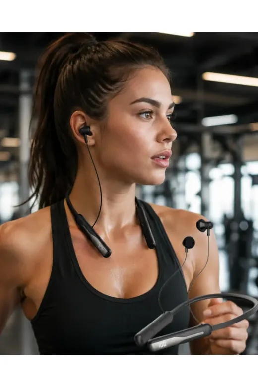 Extra Bass Kablosuz Kulaklık Uzun Bataryalı Neckband Tasarım