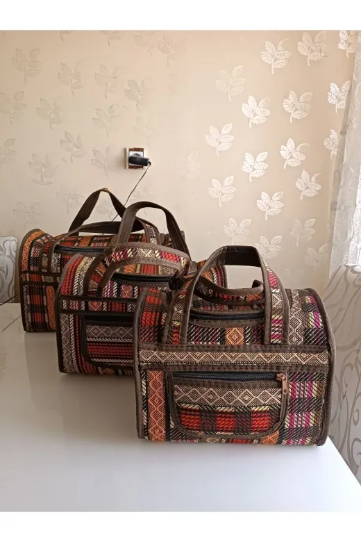 Eyef 0098 Unisex 3 Lü Hasır Çanta, Çok Amaçli Organizer Çanta