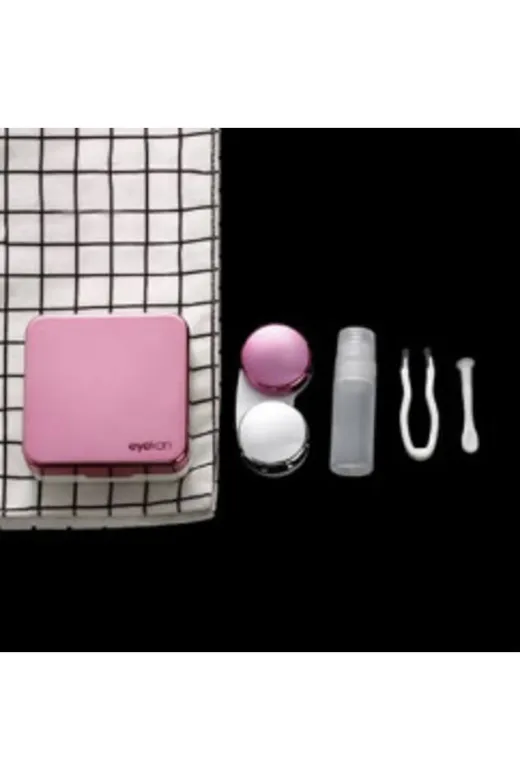 Eyekan TYC00643720676 Aynalı Lens Saklama Kabı Seti 5 Parça Pembe