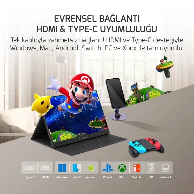 Ezcool Lite E15 15.6 inç FHD 60Hz Taşınabilir Monitör
