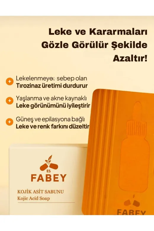 FABEY 2835 Kojic Asit Sabunu, Zerdeçal Ve Kojik Asit Etkisi Ile Leke Karşıtı Kojik Asit Sabunu
