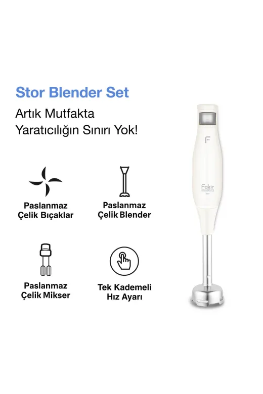 Fakir 41004809 Stor Blender Seti Krem 1000W – Paslanmaz Çelik Bıçaklı 2 Hızlı Çok Fonksiyonlu Blender