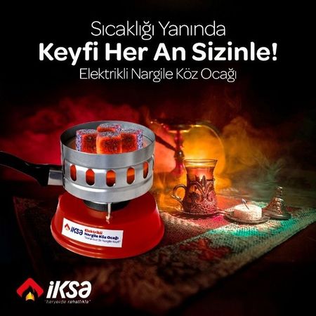 FALCONEX 113177043 Yuvarlak Galvaniz Elektrikli Nargile Köz Ocağı