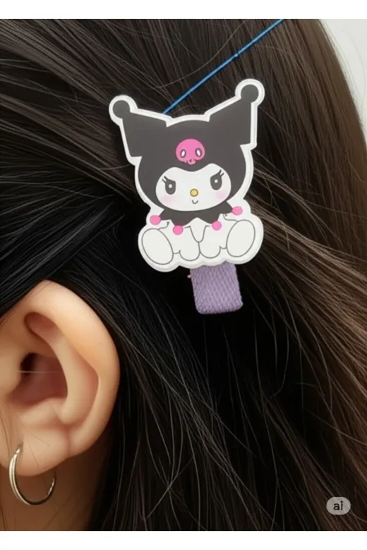FAMEMUS ACCESSORY 0020012 Kuromi Karakterli Saç Tokası - Sevimli Ve Tarz! (5992)