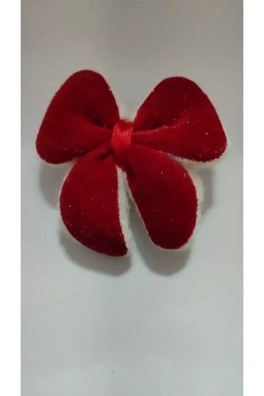 FAMEMUS ACCESSORY 0020032 Kadife Kırmızı Fiyonk Toka Doğum Günü Ve Hediyelik Ve Aksesuar