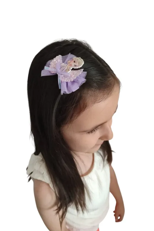 FAMEMUS ACCESSORY 0020040 Pullu Kanat Üzeri Elsa Model Karışık Renk Çocuk Pens Toka