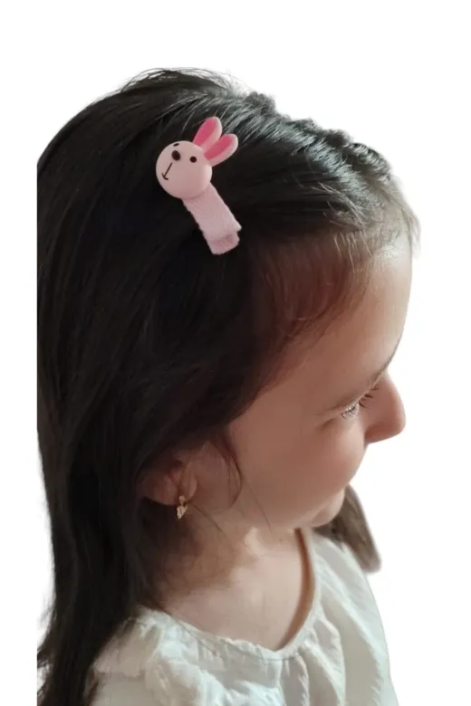 FAMEMUS ACCESSORY 0020042 Sevimli Tavşan Figürlü Çocuk Saç Tokası – 2’Li Set