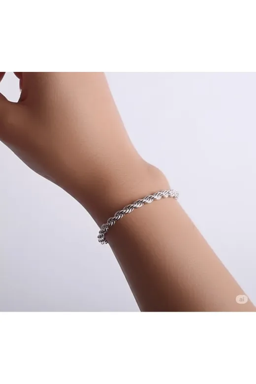FAMEMUS ACCESSORY 0040787 Sevgiler Ve Özel Günlere Özel Düz Yassı Zincir Bileklik