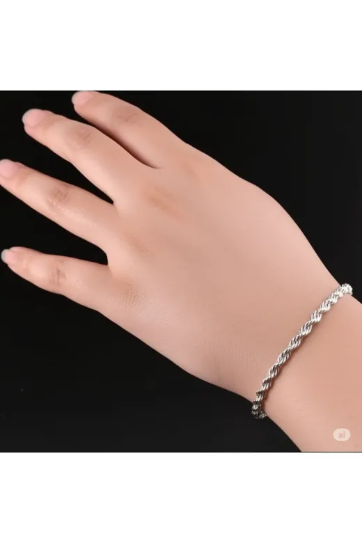 FAMEMUS ACCESSORY 0040787 Sevgiler Ve Özel Günlere Özel Düz Yassı Zincir Bileklik