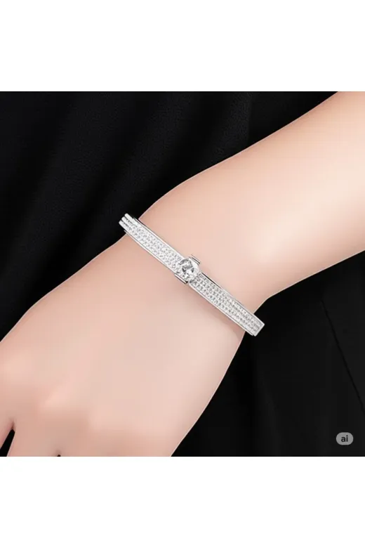 FAMEMUS ACCESSORY 0040906 Çelik Kadın Bileklik – Zarif Ve Işıltılı Tasarım