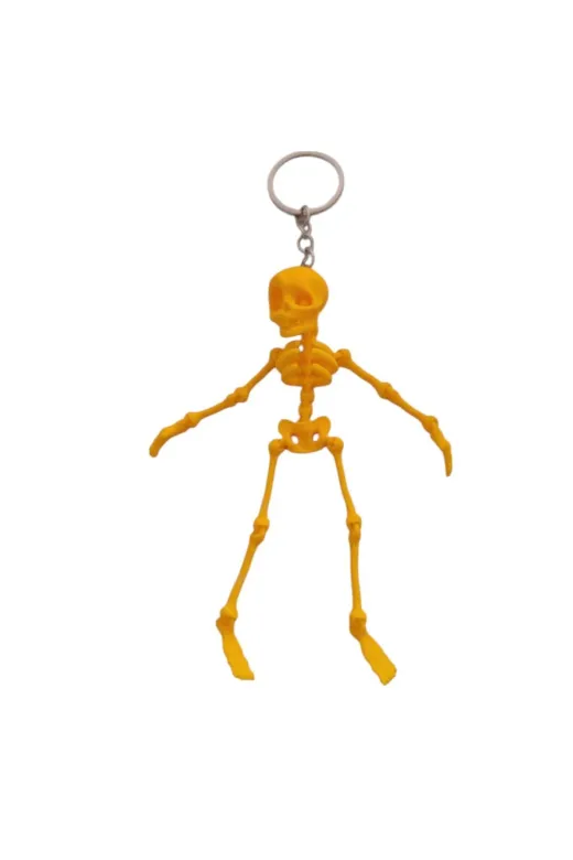 FAMEMUS ACCESSORY 005004 Iskelet Tasarım Dekoratif Anahtarlık Iskelet Araç Süsü Sarı Renk