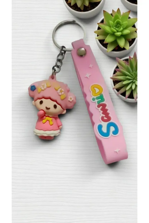 FAMEMUS ACCESSORY 0081833 3D My Melody Silikon Anahtarlık Çanta Aksesuar .