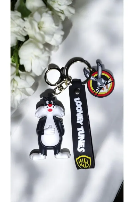 FAMEMUS ACCESSORY 0090124 3D Sevimli Ve Yaratıcı Karakter Bugs Bunny Anahtarlık Ve Çanta Aksesuar.