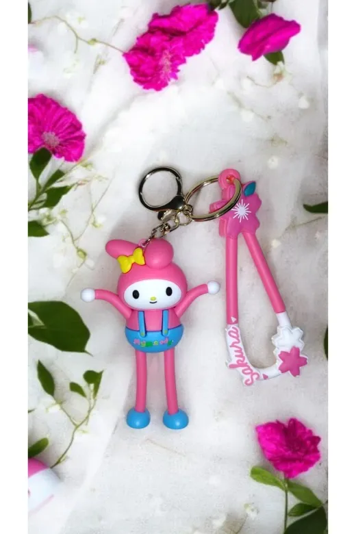 FAMEMUS ACCESSORY 0090126 3D Büyük Boy My Melody Anahtarlık - Silikon Figürlü Ve Çanta Aksesuar
