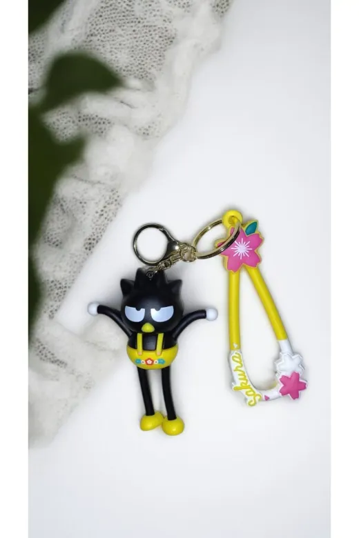 FAMEMUS ACCESSORY 0090130 3D Büyük Boy Sevimli Karakter Kara Kedi Anahtarlık Ve Çanta Aksesuar