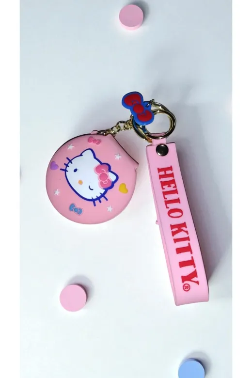 FAMEMUS ACCESSORY 0090131 Hello Kitty Temalı Sevimli Aynalı Anahtarlık Ve Çanta Aksesuar