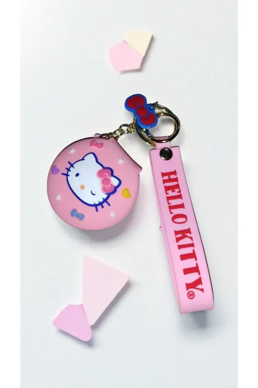 FAMEMUS ACCESSORY 0090131 Hello Kitty Temalı Sevimli Aynalı Anahtarlık Ve Çanta Aksesuar
