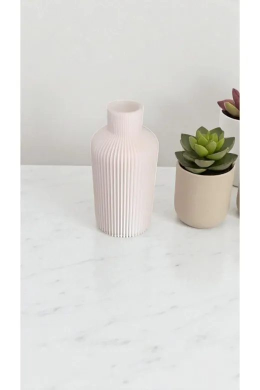 FAMEMUS ACCESSORY 0090187 Modern Dekoratif 3D Silikon Vazo – Beyaz