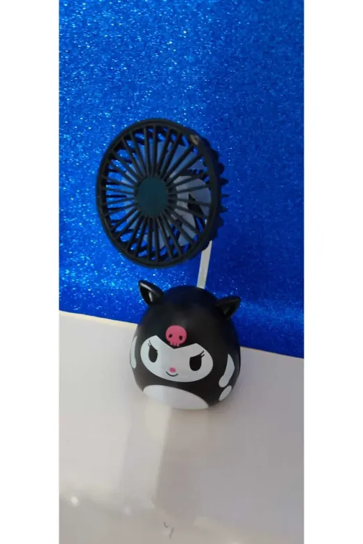 FAMEMUS ACCESSORY 0090550 Kuromi Figürlü Mini Masaüstü Usb Fan – Taşınabilir Tasarım Hediyelik Eşya Doğum Günü