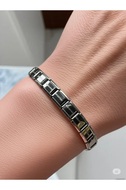 FAMEMUS ACCESSORY 12470 Çelik Silver Nomination Bileklik