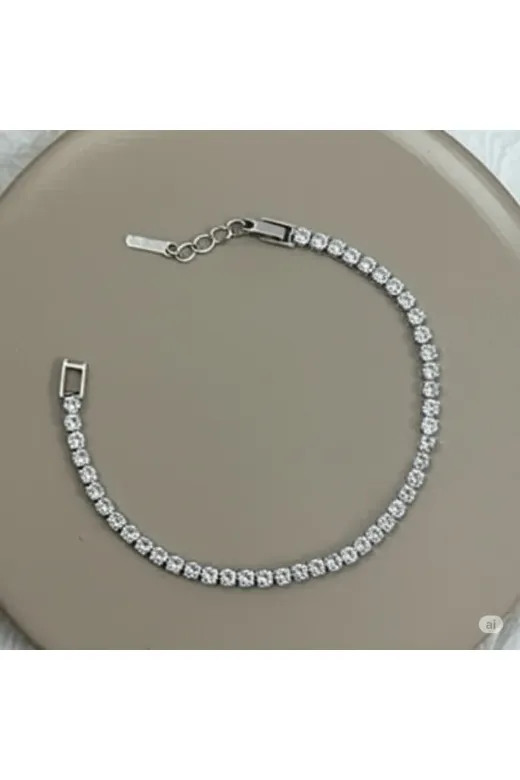 FAMEMUS ACCESSORY 12484 Parlak Su Yolu Zirkon Bileklik