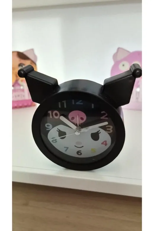 FAMEMUS ACCESSORY 13235 Kuromi Masa Üzeri Çalarsaat Siyah Renk Boyut 12 Cm