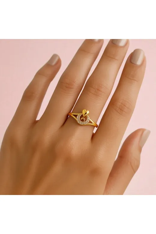 FAMEMUS ACCESSORY 140141 Kalp Döngüsü Ayarlı Çelik Yüzük