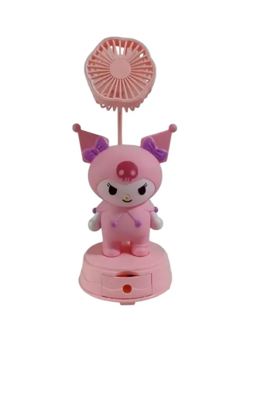 FAMEMUS ACCESSORY 1465 Kuromi Temalı Masa Üstü Vantilatör Hediyelik Eşya Pembe Renk