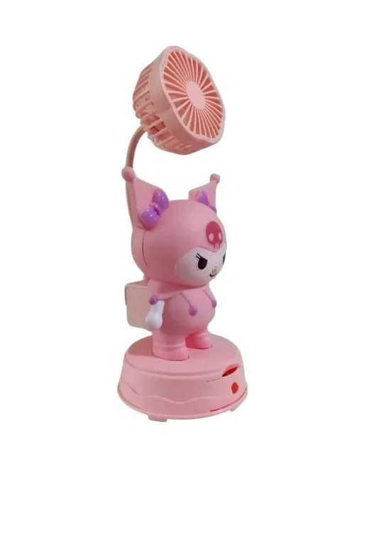FAMEMUS ACCESSORY 1465 Kuromi Temalı Masa Üstü Vantilatör Hediyelik Eşya Pembe Renk
