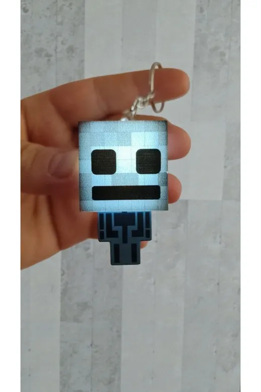 FAMEMUS ACCESSORY 213231eqwdada Minecraft Işıklı Anahtarlık Beyaz Işıklı