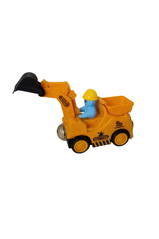 FAMEMUS ACCESSORY 2312eweasdasfsa İş Makinesi Dönen Işıklı Ve Sesli Kepçe Kamyon Ürün Boyutu 13 Cm