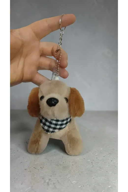 FAMEMUS ACCESSORY 23214325rwe Peluş Köpek Çanta Süsü Aksesuar Anahtarlık Boyut:16Cm Büyük Boy