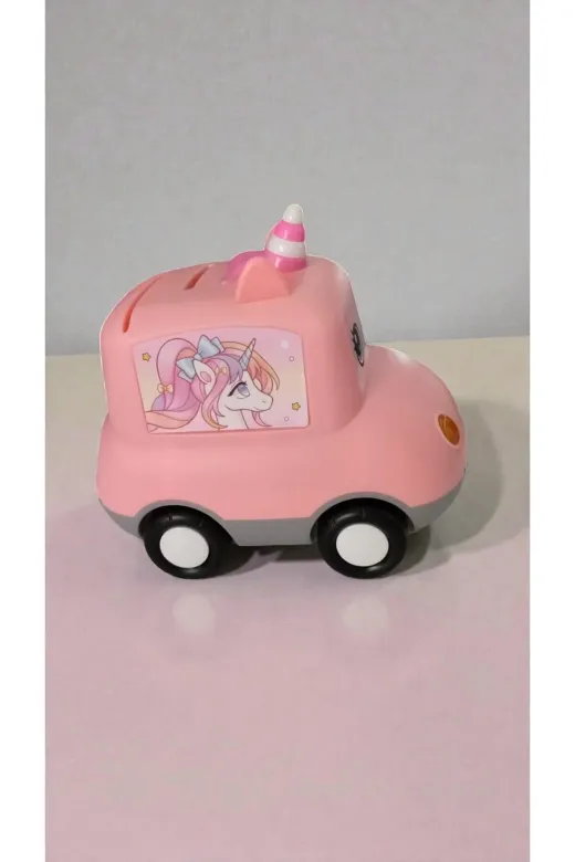 FAMEMUS ACCESSORY 2321wewqwdwd Unicorn Araba Şeklinde Şifreli Kumbara Boyutu 15 Cm