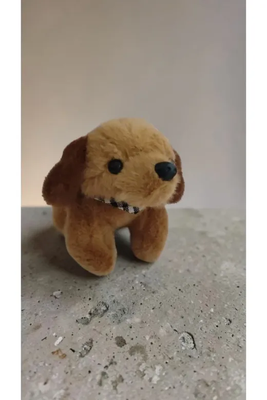 FAMEMUS ACCESSORY 241ewqeqeqeq Peluş Köpek Çanta Süsü Aksesuar Anahtarlık Boyut:16Cm Büyük Boy