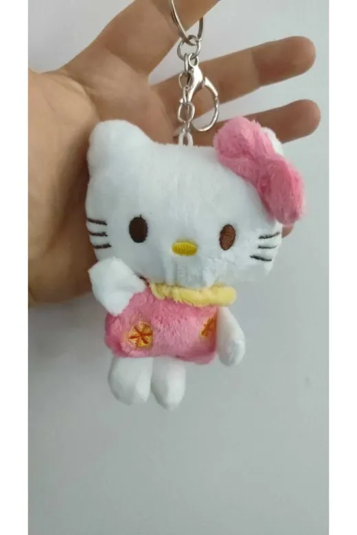 FAMEMUS ACCESSORY 24354343342 Hello Kitty Peluş Anahtarlık Çanta Aksesuar Boyut:12Cm