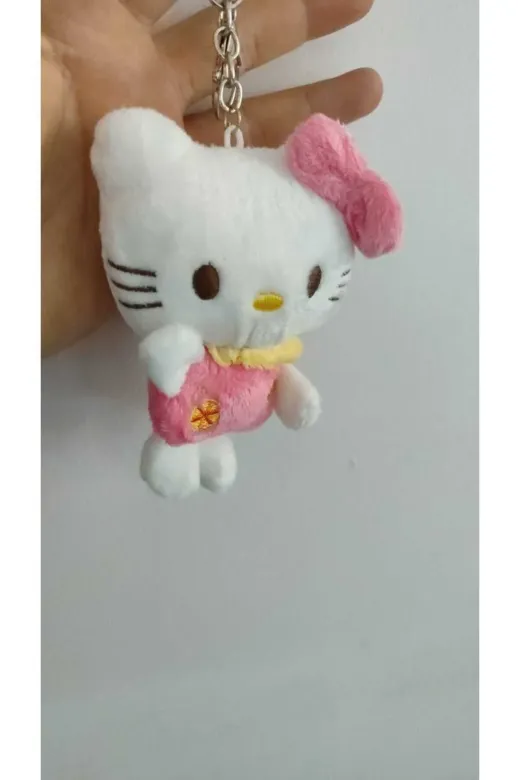 FAMEMUS ACCESSORY 24354343342 Hello Kitty Peluş Anahtarlık Çanta Aksesuar Boyut:12Cm