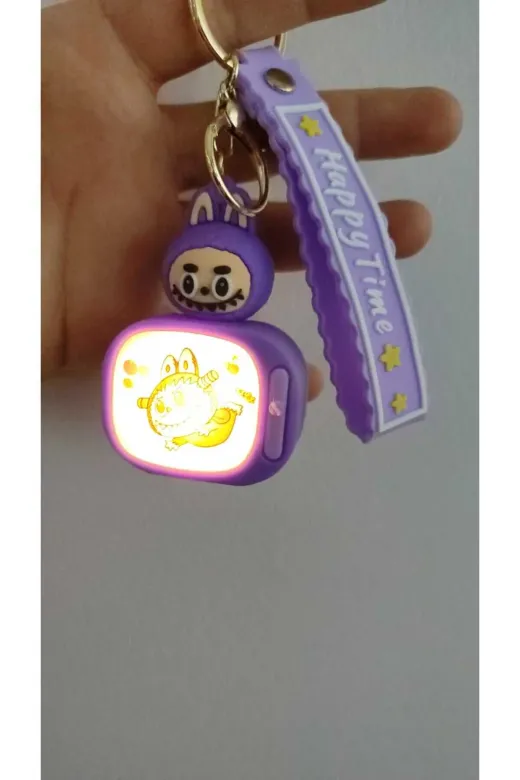FAMEMUS ACCESSORY 2e122eqwqwe Labubu Işıklı Anahtarlık Silikon Kayış Çanta Aksesuar