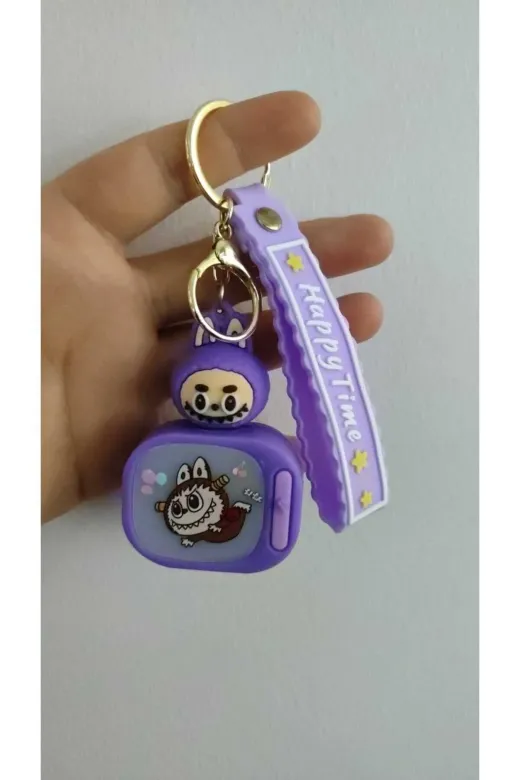FAMEMUS ACCESSORY 2e122eqwqwe Labubu Işıklı Anahtarlık Silikon Kayış Çanta Aksesuar