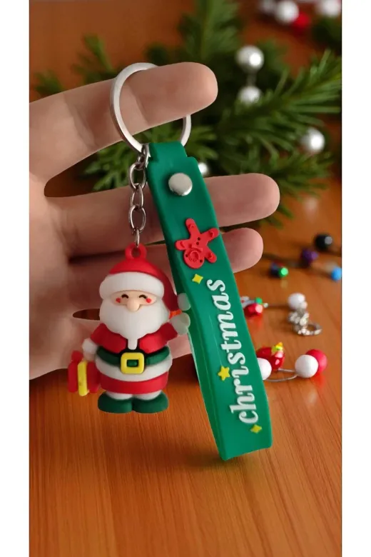 FAMEMUS ACCESSORY 32dsfet3544210 Yılbaşına Özel Hediyelik Silikonlu Anahtarlık Noel Baba