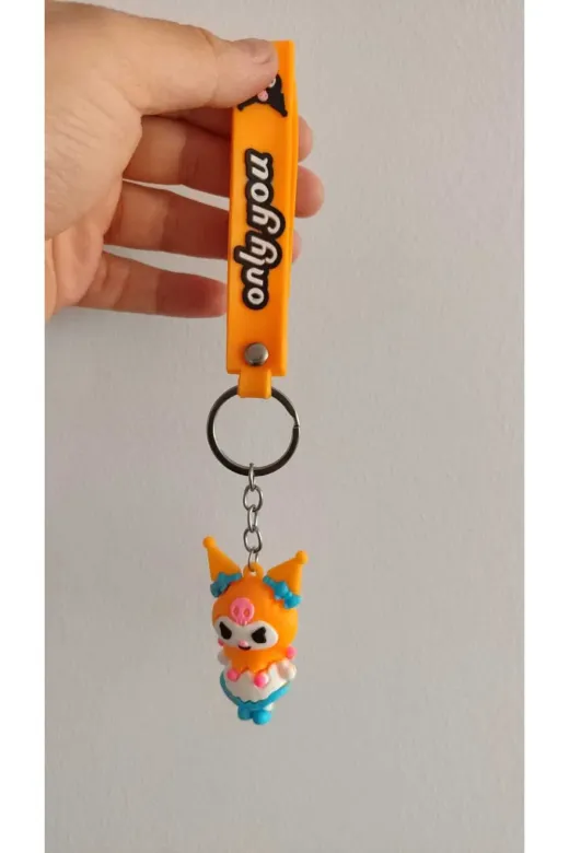 FAMEMUS ACCESSORY 34554433433 Kuromi Silikon Anahtarlık Çanta Aksesuar