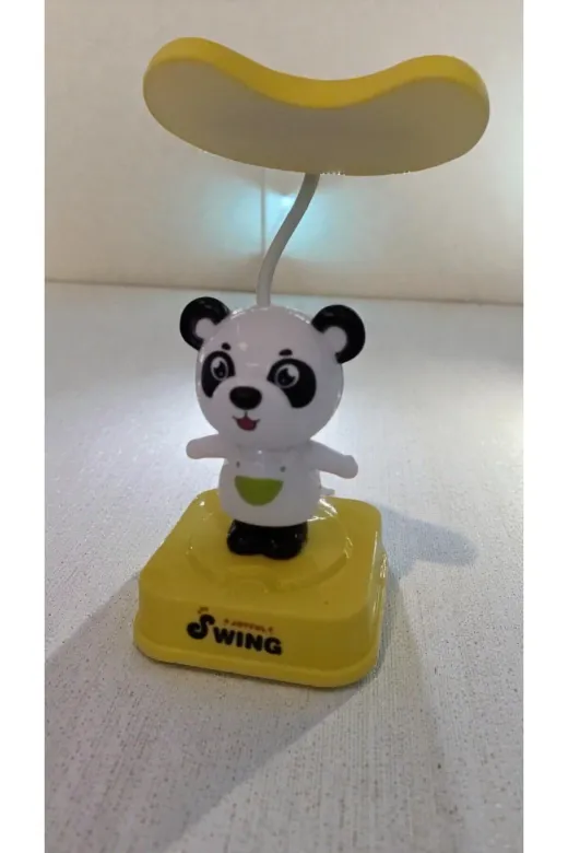 FAMEMUS ACCESSORY 412ewqdw3w Panda Kendini Sallayan Model Masa Gece Lambası Boyut:20Cm