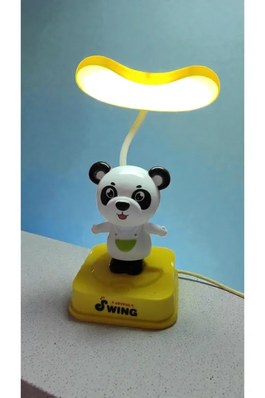 FAMEMUS ACCESSORY 412ewqdw3w Panda Kendini Sallayan Model Masa Gece Lambası Boyut:20Cm