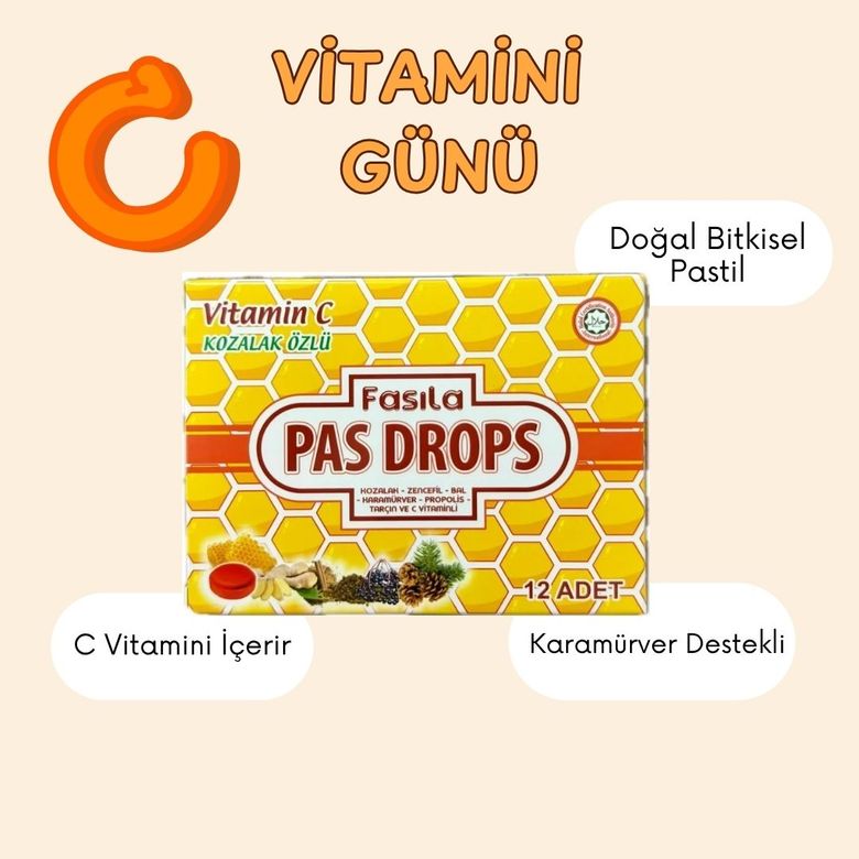 Fasıla 8697412799534 12'li Pastil Kozalak & C Vitamini & Karamürver