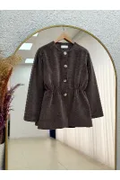 Fatiana Beli Sıkmalı Fox Ceket-BN4549 Kahve