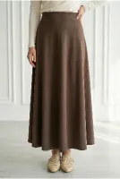 Fayetta Kloş Daisy Etek-EK716 Kahve